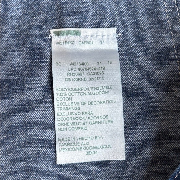 Dickies Denim Jean Overalls Bibs Carpenter Dark‎ Blue workwear y2K  Large - Picture 8 of 8